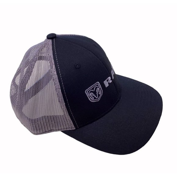 RAM Black Embroidered Mesh Back Cap Hat - NEW Fast Shipping - Picture 2 of 6